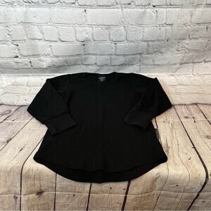 Little Bipsy Black Waffle Knit Shirt
